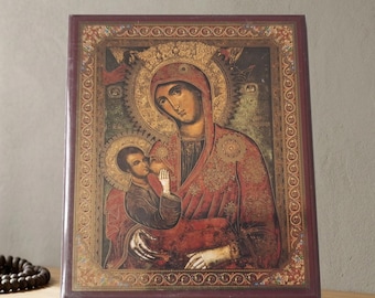 Icono religioso cristiano ortodoxo de Jesucristo y la Virgen María