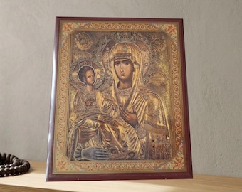 Icono ortodoxo serbio: Jesucristo y la Virgen María