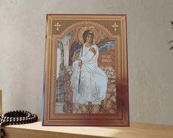 Icono del ángel blanco ortodoxo serbio