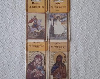 Servisch-christelijk-orthodoxe houten magneetpictogram voor koelkast
