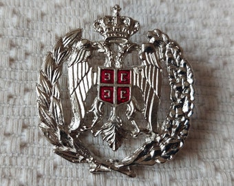 Serbian Cap Metal Badges Replica - Silver Color Version