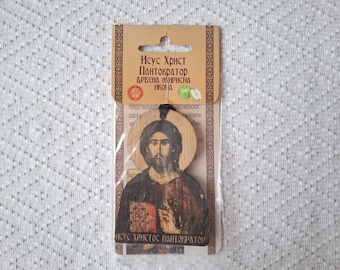 Christian Orthodox Fragrant Wooden Icon for Car Rear View Mirror