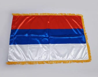 Serbian Indoor Satin Flag, Serbian National Wall Decor