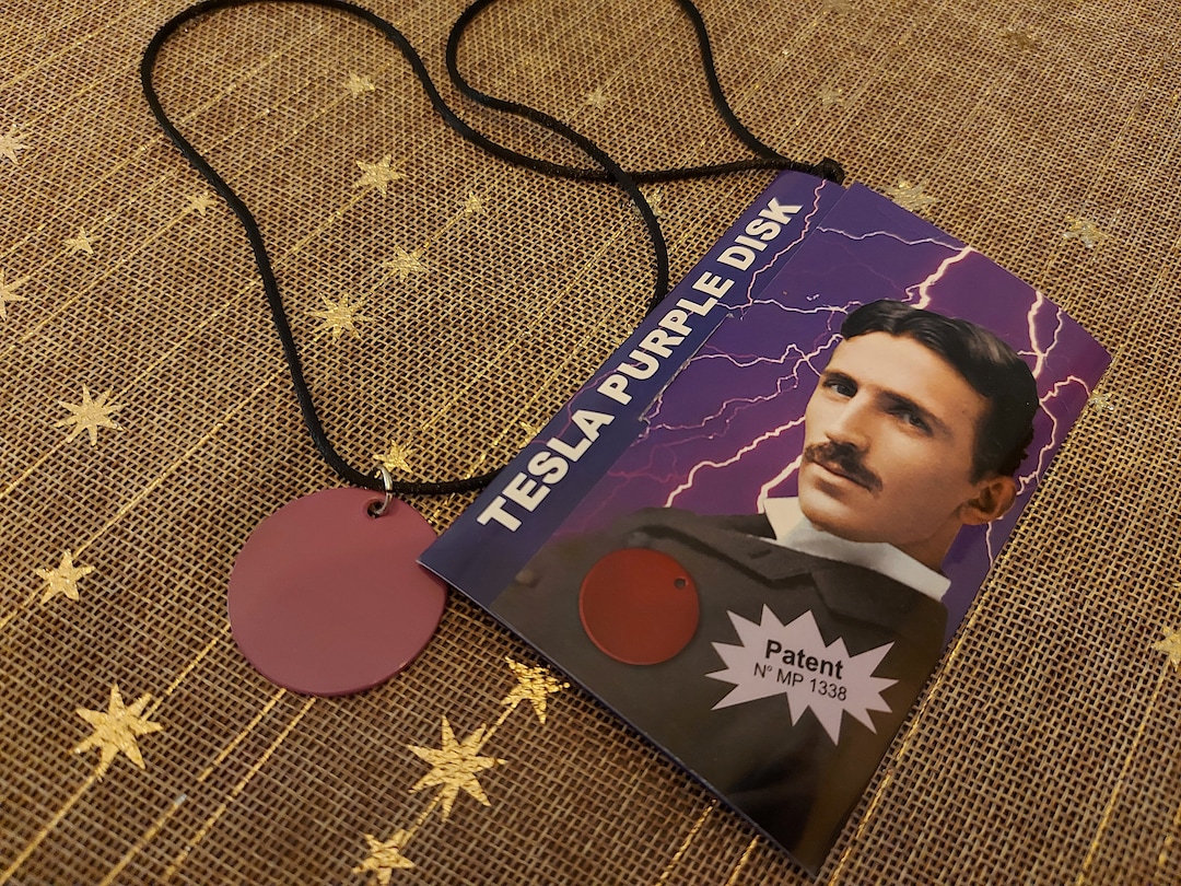 ニコラ・テスラ　パープルプレート ニコラ・テスラ パープルプレートディスクネックレス R=3 cm (1.18 in