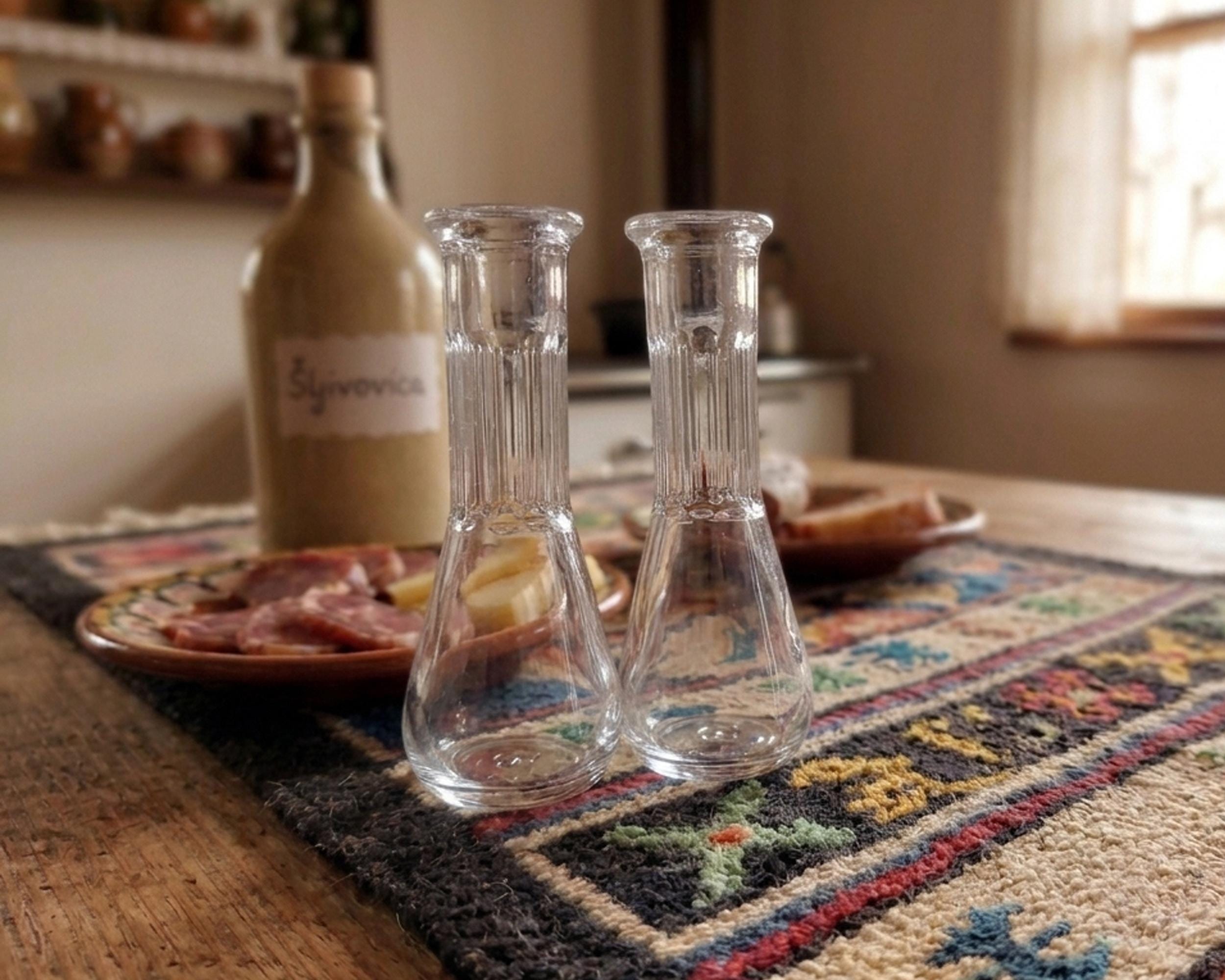 Serbian Rakia Glasses Set – Brandy Cokanjcici, Traditional Shot