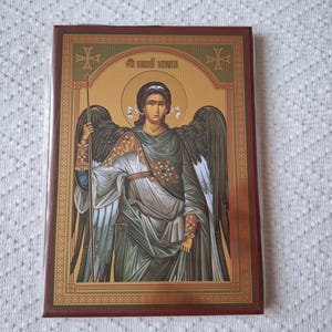 Saint Michael Orthodox Icon, Archangel Michael Wall Art, Christian Protection Gift, Religious Home Decor