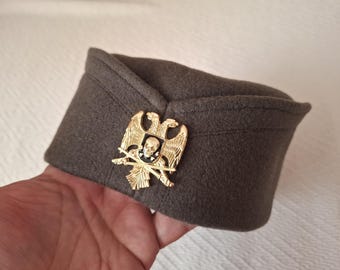 Handmade Serbian Traditional Cap Sajkaca With Kokarda - Green-gray Color size 58 cm