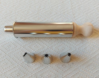 Tulumba Cookie Press – Serbian Balkan Dessert Syringe with 3 Tips