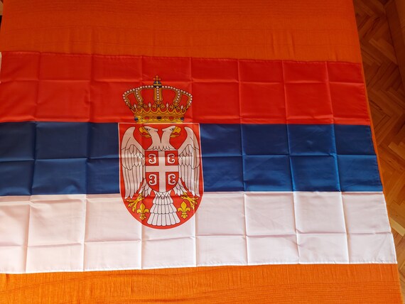 BANDIERA SERBIA 90X150 Serbo Stemma PHENO FLAGS Ottone Occhielli Serbia