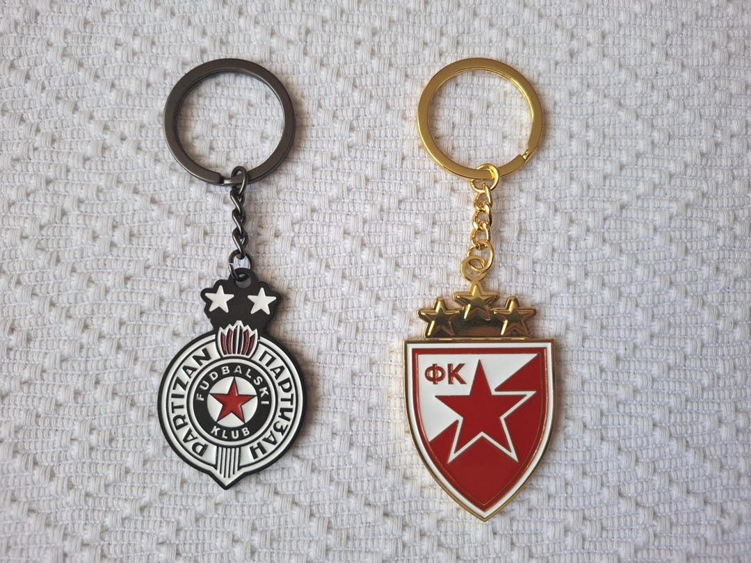 Red Star Keychain Partizan Belgrade Red Star Belgrade Football Metal Pendant Keychains - Etsy
