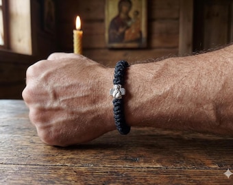 Black Brojanica Bracelet – 33 Knot Serbian Prayer Rope
