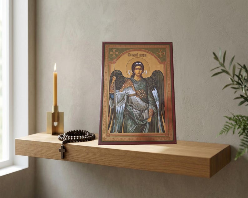 Saint Michael Orthodox Christian Icon - Religious Home Decor