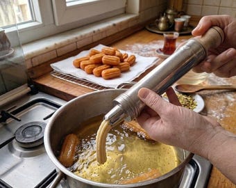 Stainless Steel Churro Maker Press, Dough Tool, Balkan Dessert Pastry Cookie Maker