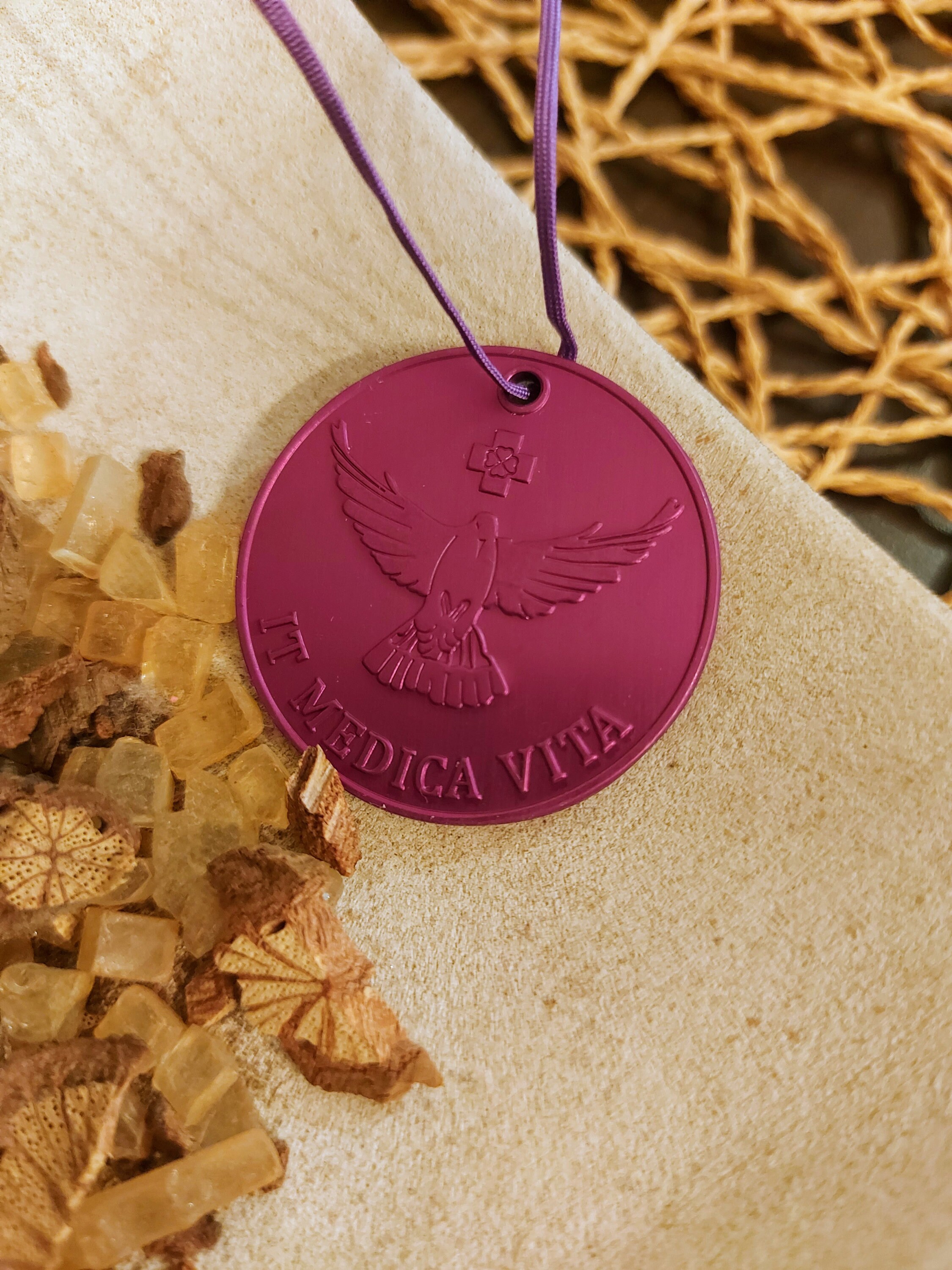 オリジナル・テスラ・パープルプレート・ディスク・ネックレス