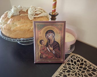 Serbisch-Orthodoxe Ikone: Jungfrau Maria und Jesus Christus