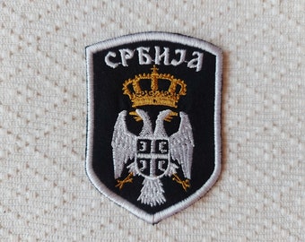 Black Serbian Eagle Patch - Embroidered Applique