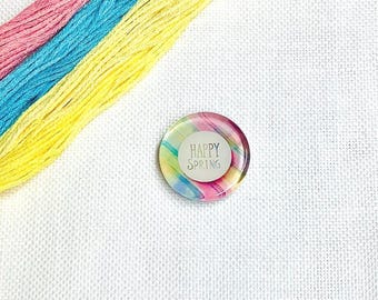 Happy Spring needle minder and Easter thread keep, needlework accessories