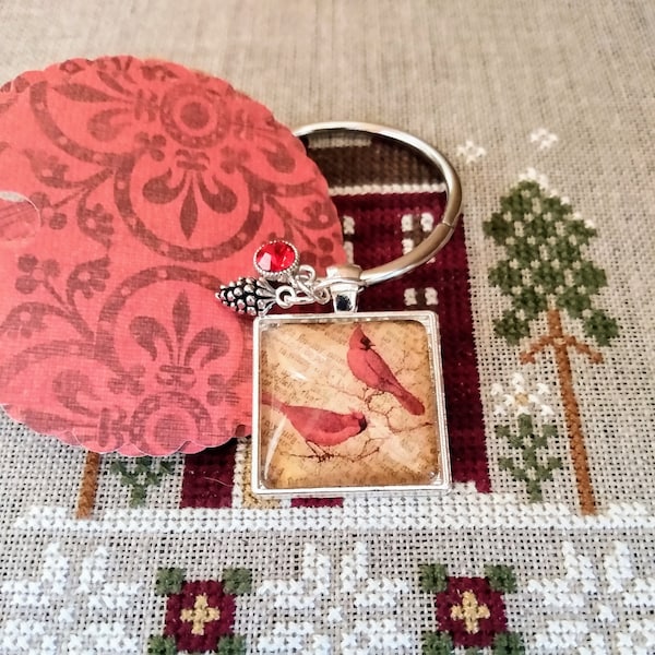 Winter Cardinal Thread Keeps with Thread Drops/Cross Stitch/Embroidery/Needlepoint