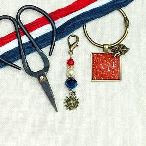 Set met patriottische/zomergaren en mini-kralenschaar handwerkaccessoire