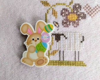 Easter Bunny Needleminder/Needle Nanny for Cross Stitch, Embroidery, Needlpoint, Quilting, Sewing, etc.