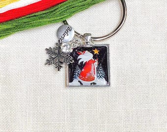 Christmas Santa thread keep and needle minder, needlework accessory