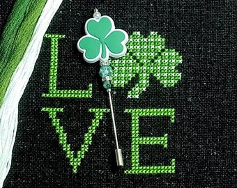 St. Patrick beaded finishing/counting pins needlework accessories