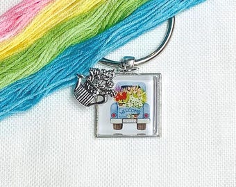 Spring thread keep and needle minders, needlework accessories