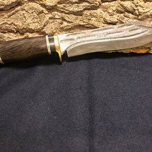 13&quot; Handmade Damascus Knife w/ Rose Wood and Ebony Handle