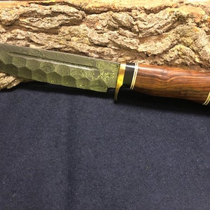 12&quot; Handmade Damascus Knife w/ Rose Wood and Ebony Handle