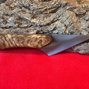 7” Handmade Skinning Knife w/ Maple Burl Handle