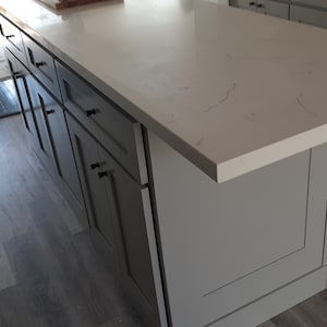 7ft kitchen island with quartz top. Custom welcome