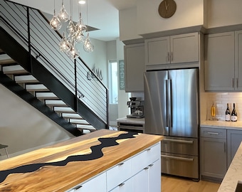 7ft white kitchen island with epoxy countertop. Custom welcome