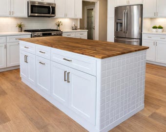 6ft kitchen island with butcher block top