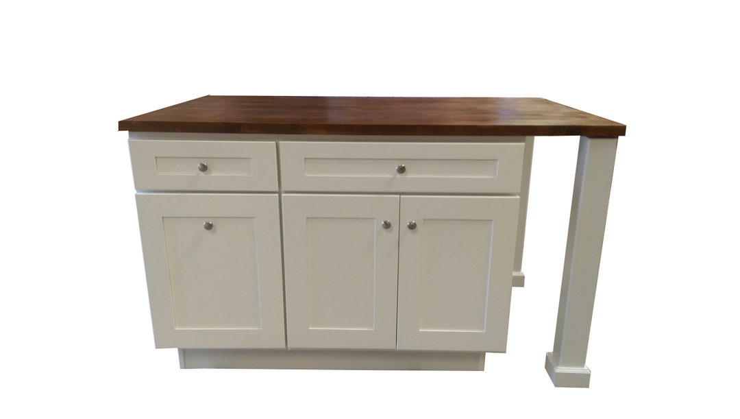 5ft White Kitchen Island W/O Countertop (custom Etsy