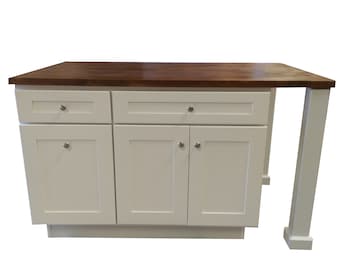 5ft white kitchen island W/O countertop (Custom welcome)