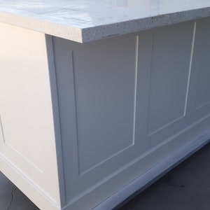 4ft White Kitchen Island With White Quartz Top, Custom Welcomed - Etsy