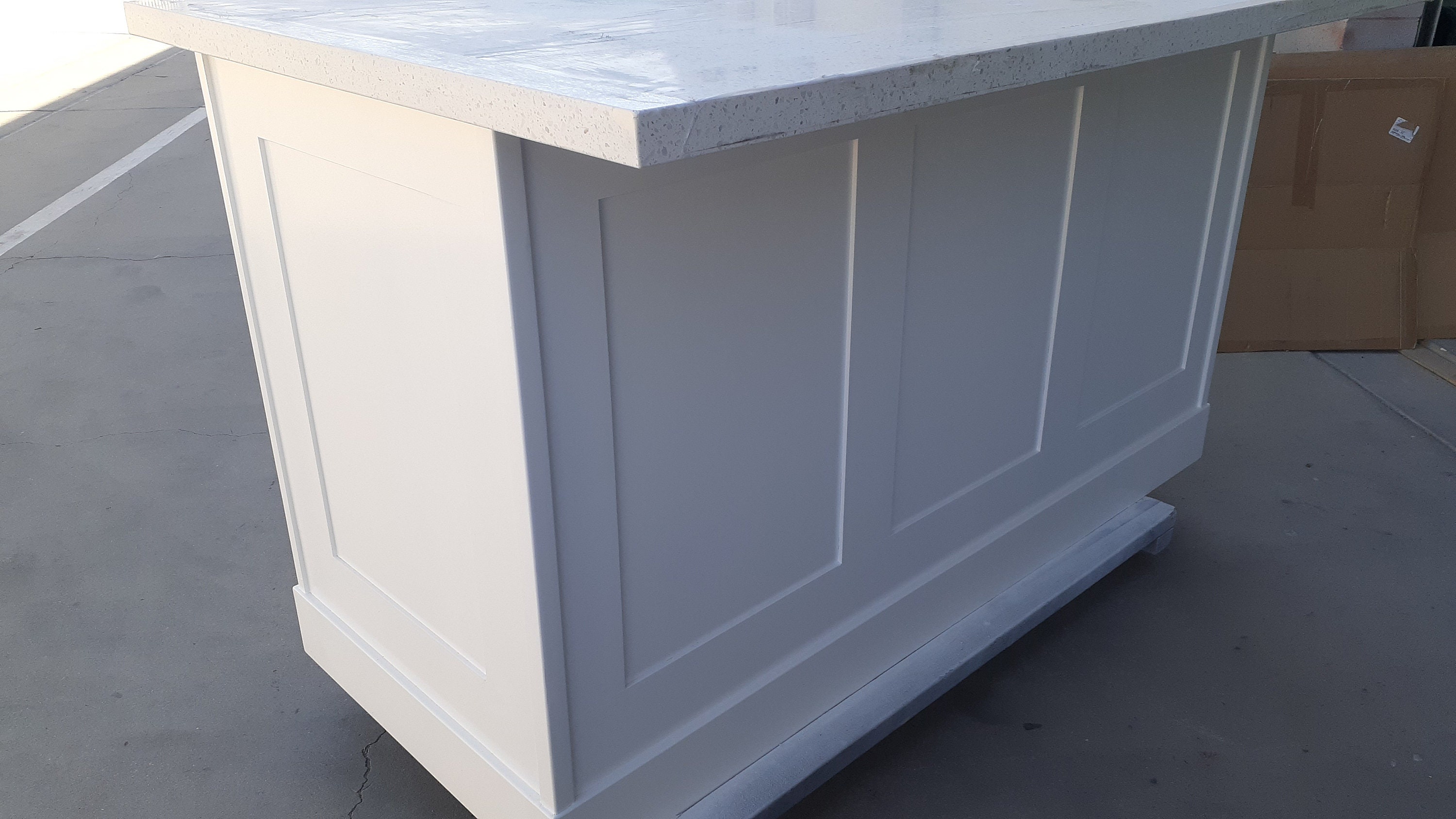 4ft White Kitchen Island With White Quartz Top, Custom Welcomed - Etsy
