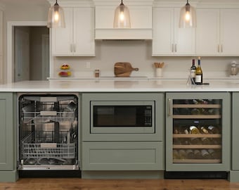 9ft kitchen island with microwave-dishwaher-wine cooler, Custom welcome