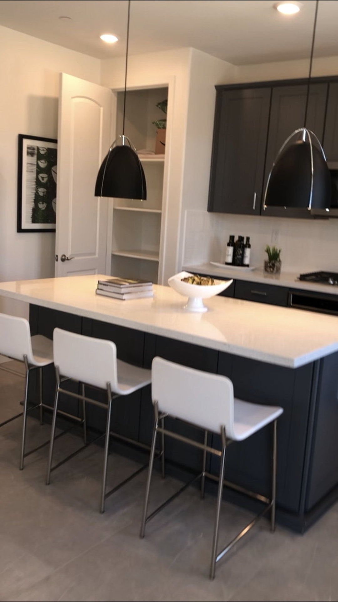5ft Black Island With White Quartz Top. Custom Welcome Etsy