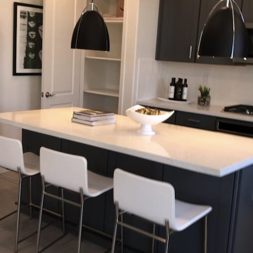 5ft Black Island With White Quartz Top. Custom Etsy