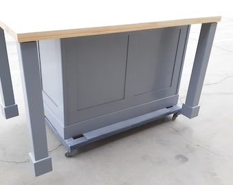 5ft Gray  Kitchen island W/O countertop (Available Custom)