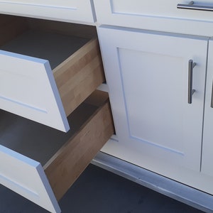 4ft White Kitchen Island With White Quartz Top, Custom Welcomed - Etsy