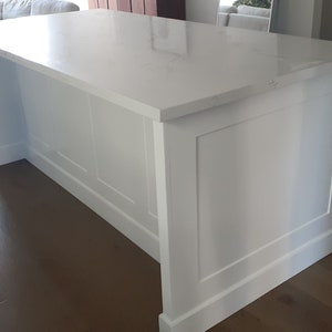 7ft white kitchen island without top