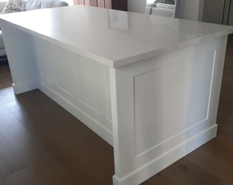 7ft white kitchen island without top