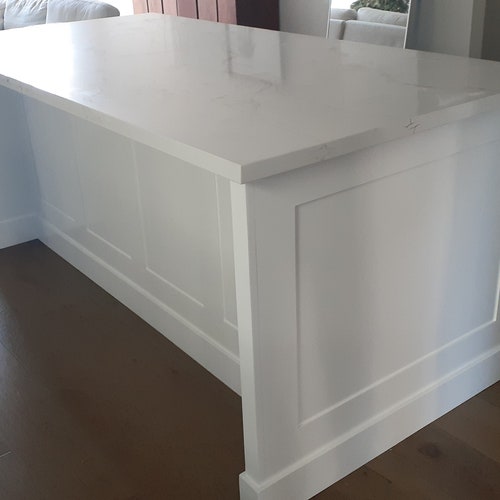 4ft White Kitchen Island With White Quartz Top Custom Etsy