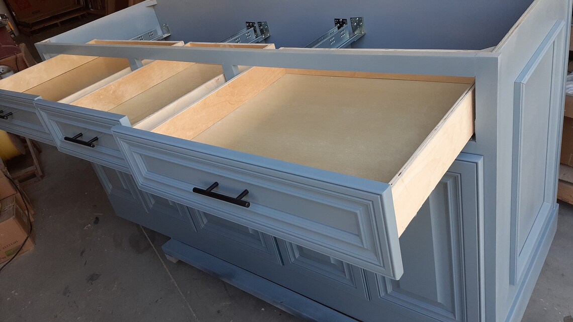 7ft Grey Kitchen island without counter top available for Etsy