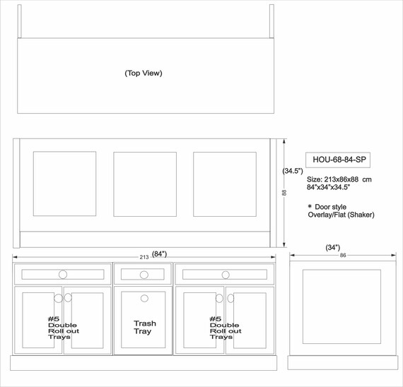 7ft Kitchen Island Without Top Etsy