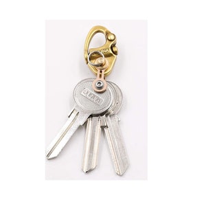 KYLINK Unique Carabiner Keychains Brass Key Chain Ti-Bike-Link Connector with ring Options