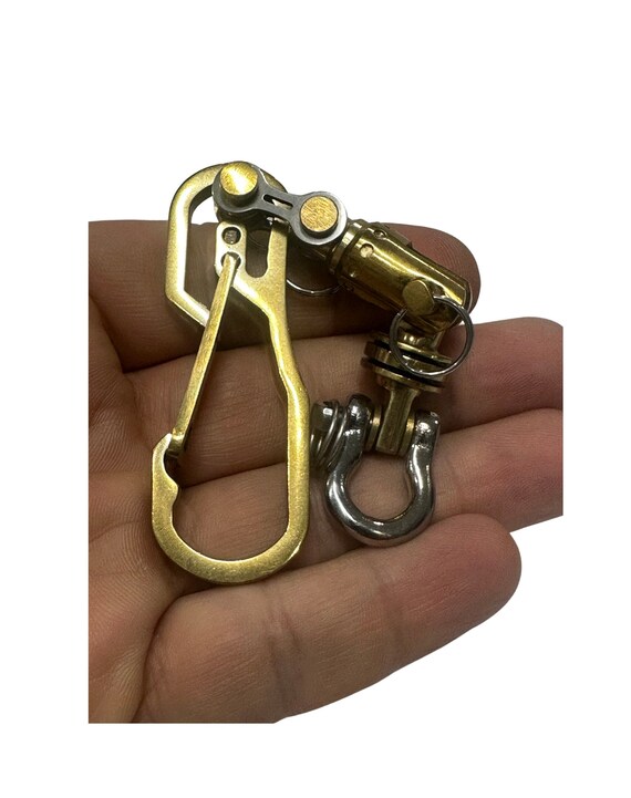 Buy KYLINK Carabiner Snap Spring Hook Clip EDC Keychain Key Ring the Guide  Shackle-top With Swivel Takes Turns Gold Pvd Online in India 