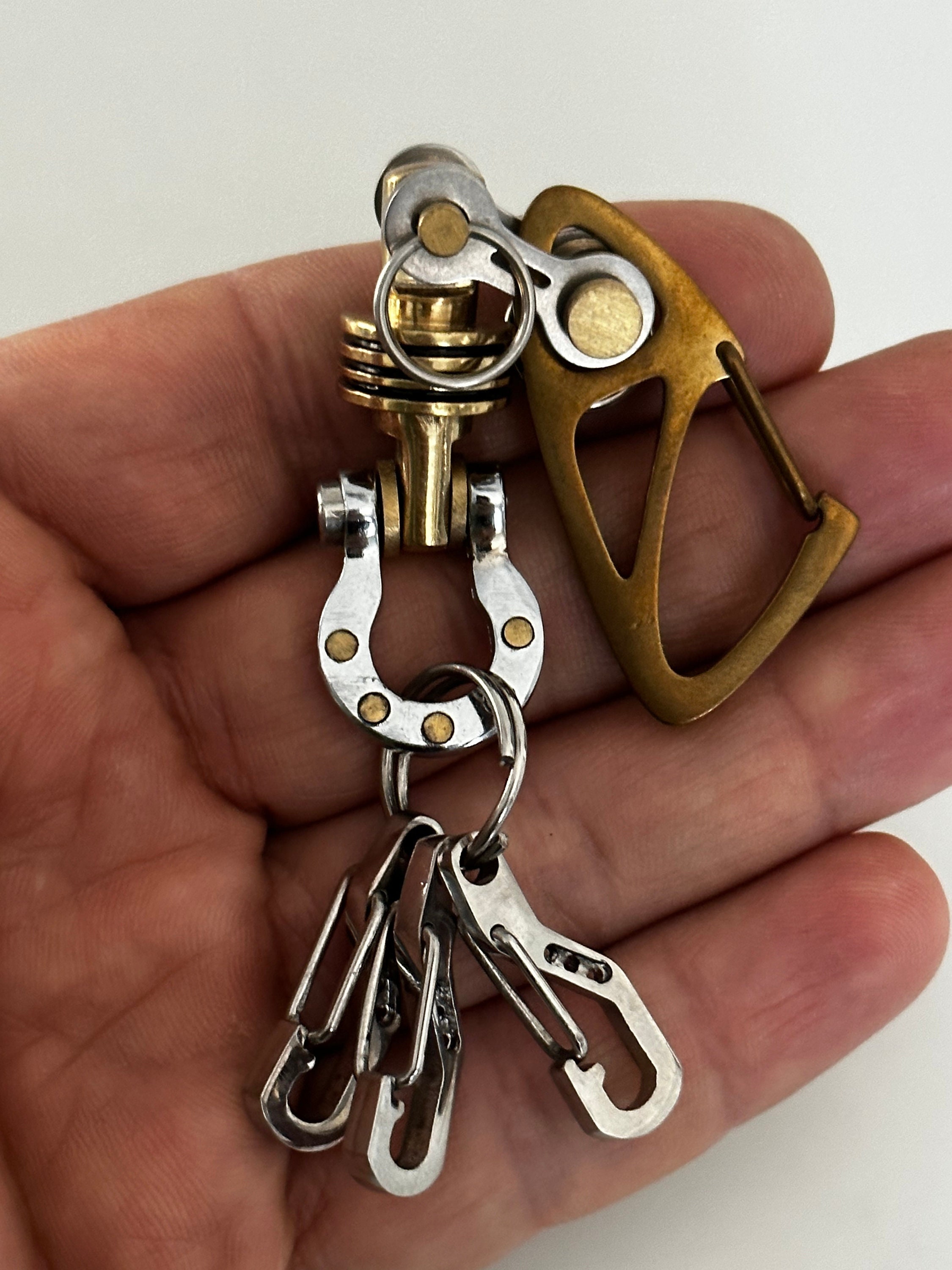 2x Sturdy Carabiner Key Chain Key Ring Polished Key Chain Spring Key Chain  Business Waist Key Chain